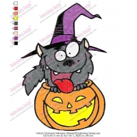 Cartoon Character Halloween Werewolf Embroidery Design